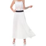 Weiße Unifarbene Maxi Maxiröcke aus Polyester für Damen für den für den Sommer 