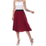 Bordeauxrote Unifarbene Midi Festliche Röcke aus Polyester für Damen für den für den Sommer 