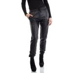 Schwarze Unifarbene Casual Kunstlederhosen aus Kunstleder Handwäsche für Damen Größe L für den für den Winter 