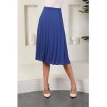 Blaue Unifarbene Elegante Midi Festliche Röcke aus Polyester für Damen Größe S 