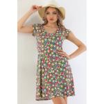Reduzierte Pinke Vintage Kurzärmelige Sommerkleider aus Stroh für Damen Größe XXL für den für den Sommer 