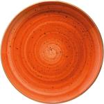 Oranges Rundes Porzellan-Geschirr 30 cm aus Porzellan spülmaschinenfest 6-teilig 