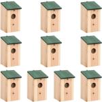 Reduzierte Grüne Vogelhäuser aus Massivholz 10-teilig 
