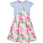 Rosa Blumenmuster Ärmellose Kinderkleider mit Bolero für Babys 