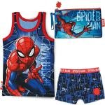 Blaue Spiderman Kurze Kinderschlafanzüge mit Reißverschluss aus Baumwolle für Jungen für den für den Sommer 