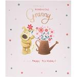 Boofle Geburtstagskarte für Oma mit Umschlag – niedliches Design Bewässerungsblumen