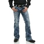 Hellblaue Vintage Comycom Jeans-Schlaghosen aus Denim enganliegend für Herren Weite 34 