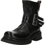 Schwarze A.S.98 Runde Ankle Boots & Klassische Stiefeletten mit Reißverschluss aus Glattleder für Damen Größe 37 mit Absatzhöhe bis 3cm 