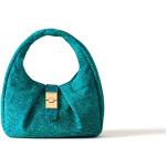 Reduzierte Blaue BORBONESE Hobo Bags mit Riemchen aus Stoff für Damen 