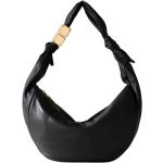 Reduzierte Schwarze BORBONESE Lederhandtaschen mit Reißverschluss aus Kalbsleder für Damen medium 
