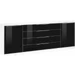 Schwarze Borchardt Möbel Kommoden Hochglanz matt aus MDF mit Schublade Breite 150-200cm, Höhe 0-50cm, Tiefe 200-250cm 