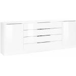 Weiße Borchardt Möbel Sideboards Hochglanz matt aus MDF mit Schublade Breite 150-200cm, Höhe 50-100cm, Tiefe 0-50cm 
