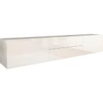 Reduzierte Weiße Borchardt Möbel Lowboards Hochglanz aus MDF mit Schublade Breite 150-200cm, Höhe 0-50cm, Tiefe 0-50cm 