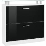 borchardt Möbel Schuhschrank »Finn« Breite 89 cm, mit Glasablage, schwarz, weiß matt/schwarz Hochglanz