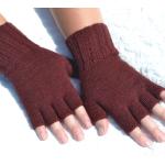 Bordeauxrote Fingerlose Handschuhe & Halbfinger-Handschuhe für Herren Größe M für den für den Winter 