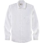 Weiße OLYMP Bio Nachhaltige Kentkragen Hemden mit Kent-Kragen mit Knopf aus Leinen für Herren Größe XL 