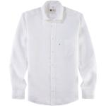 Weiße OLYMP Bio Nachhaltige Kentkragen Hemden mit Kent-Kragen mit Knopf aus Leinen für Herren Größe XXL 
