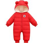 Rote Kinderschneeanzüge & Winteroveralls für Kinder mit Reißverschluss aus Fleece für Babys für den für den Winter 