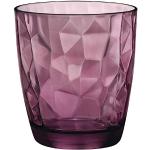 Bormioli Rocco 350230 Diamond Rock Purple Trinkglas, Wasserglas, Saftglas, 305ml, Glas, lila, 6 Stück