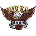 Born to be Free Biker Adler Patch zum Aufbügeln für Lederwesten | Motorrad Kutten Patches, Amerika Usa Rückenpatch, Weste Rückenaufnäher, Motorcycle Aufnäher
