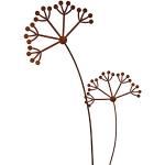Reduzierte Rustikale 30 cm Gartenstecker Sets mit Blumenmotiv aus Edelrost 2-teilig 