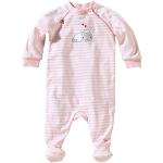 Bornino Schlafoverall, Baby-Schlafanzug mit Füßen, Einteiler, Bärchen-Print, Langarm, Baumwolle, rosa/weiß
