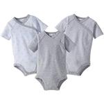 Graue Unifarbene Kurzärmelige Bornino Basics Kinderkurzarmbodys aus Baumwolle für Babys Größe 62 3-teilig 