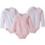 Rosa Unifarbene Langärmelige Bornino Basics Kinderbodys aus Baumwolle für Babys Größe 62 3-teilig 