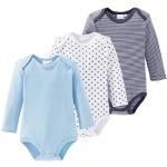 Blaue Unifarbene Bornino Basics Kinderbodys aus Baumwolle für Babys Größe 62 3-teilig 