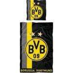 Borussia Dortmund Bettwäsche »Bettwäsche BVB mit Streifenmuster, Baumwolle, 135«, schwarz