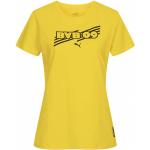 Gelbe Puma BVB T-Shirts aus Baumwolle für Damen Größe L 