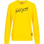 Gelbe Langärmelige Puma BVB Damensweatshirts aus Baumwolle Größe M 