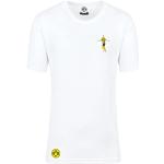 Reduzierte Weiße Bestickte BVB T-Shirts aus Baumwolle für Herren Größe M 