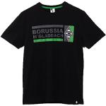 Schwarze Rautenmuster Kurzärmelige Borussia Mönchengladbach T-Shirts für Herren Größe M 
