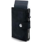 BORZ Prime Maxus 1 Wallet mit Münzfach AirTag kompatibel, Kartenetui mit RFID Schutz, Mini Geldbörse Cardholder, Geldbeutel für Karten & Scheine aus echtem Leder für Herren & Damen