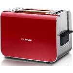 Rote Bosch Toaster mit Brötchenaufsatz 