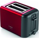 Rote Bosch Toaster aus Metall mit Brötchenaufsatz 