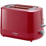 Rote Bosch Toaster mit Brötchenaufsatz 