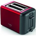 Rote Bosch Toaster aus Edelstahl 