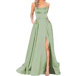 Grüne Vintage One Shoulder Lange Abendkleider aus Chiffon für Damen Übergrößen für den für den Sommer 