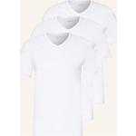 Weiße Kurzärmelige HUGO BOSS BOSS V-Ausschnitt V-Shirts aus Baumwolle für Herren Übergrößen 3-teilig 