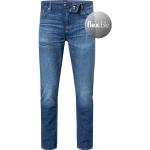 Reduzierte Blaue Bestickte Vintage HUGO BOSS BOSS Black Bio Slim Fit Jeans aus Baumwolle für Herren Weite 33, Länge 34 