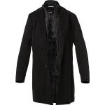 Reduzierte Schwarze Unifarbene HUGO BOSS BOSS Black Mini Stehkragen Kurzmäntel mit Knopf aus Wolle für Herren Übergrößen für den für den Herbst 
