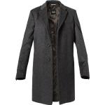 Reduzierte Graue Unifarbene Elegante HUGO BOSS BOSS Black Wollmäntel mit Knopf aus Wolle für Herren Übergrößen 