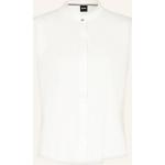 Weiße HUGO BOSS BOSS Stehkragen Festliche Blusen aus Baumwolle für Damen Größe XS für den für den Sommer 