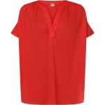 Reduzierte Rote Kurzärmelige HUGO BOSS BOSS Blusenshirts & Schlusen aus Baumwolle für Damen Größe M 