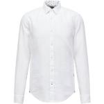 Reduzierte Weiße Unifarbene Casual Langärmelige HUGO BOSS BOSS Kentkragen Hemden mit Kent-Kragen aus Leinen für Herren Übergrößen für den für den Frühling 