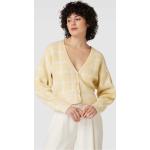 Gelbe HUGO BOSS BOSS V-Ausschnitt Damencardigans aus Baumwollmischung Größe XS 