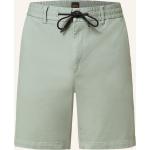 Mintgrüne HUGO BOSS BOSS Chino-Shorts mit Reißverschluss aus Baumwolle für Herren Übergrößen 