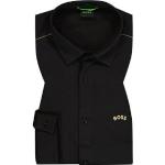 Schwarze Bestickte Langärmelige HUGO BOSS Boss Green Kentkragen Hemden mit Kent-Kragen aus Jersey für Herren Größe 3 XL 
